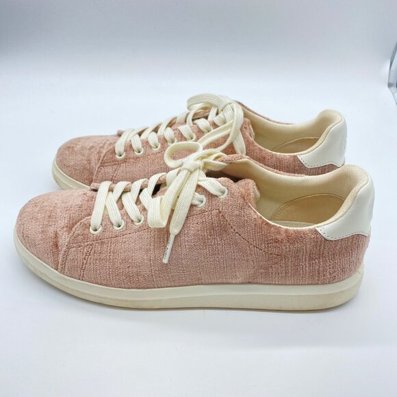 Tory Burch Women's Size 9 Howell Court Textured Velvet Sneakers Shoes Mauve Pink - Picture 5 of 11